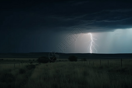 电闪雷鸣山脉上空的风暴设计图片