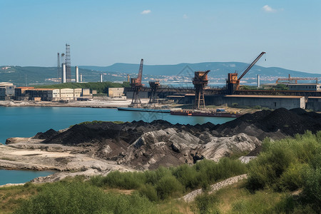 工业煤炭运输港口高清图片
