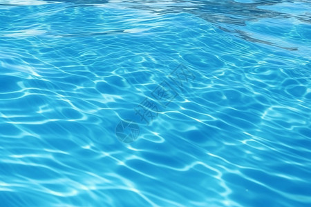 水面波光粼粼蓝色游泳池的水波设计图片