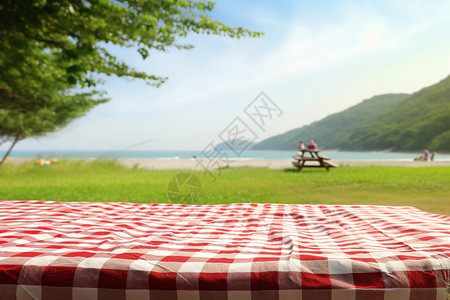 户外野餐餐桌背景图片