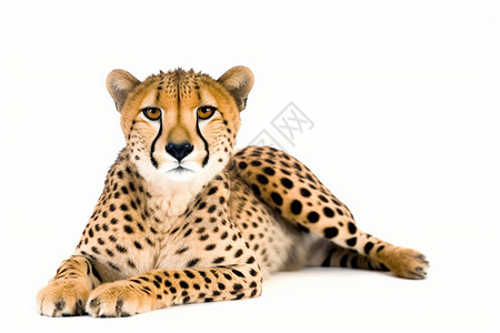 白色背景上的猎豹背景图片