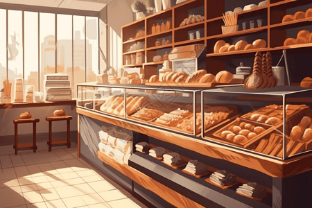 新鲜的面包和糕点图片