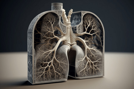 人体肺部的模型背景图片