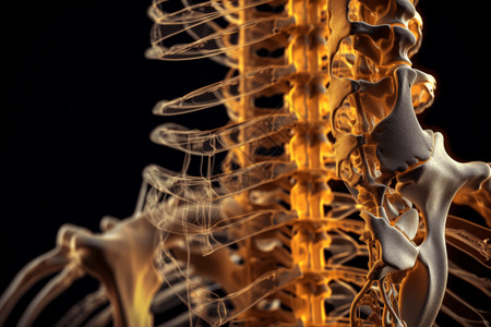 骨科治疗精确的脊柱3D模型设计图片