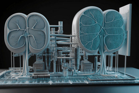 泌尿系统的3D模型背景图片