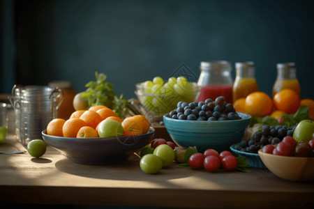 水果和果汁背景图片