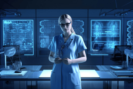 实验室的女医生背景图片