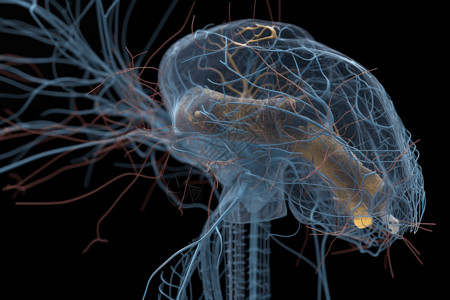 神经系统3D模型背景图片