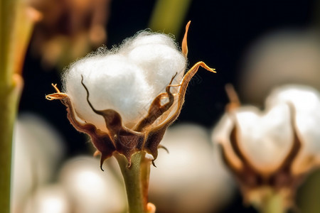 种植园棉花的特写镜头高清图片