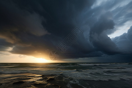 风暴气候下的海景图片