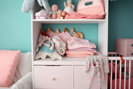 婴儿房间里的婴儿衣柜图片