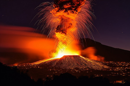 埃特纳火山爆发3D概念图设计图片