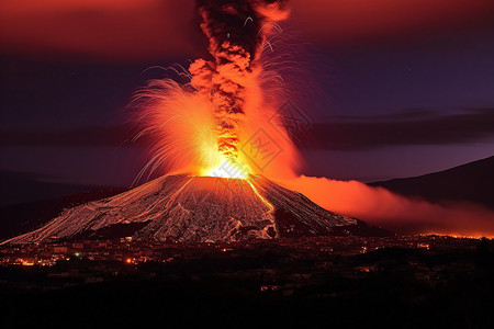 埃特纳火山爆发高清图片