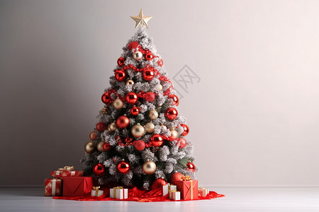圣诞树与礼物盒背景图片