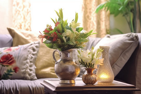 插花花瓶装饰舒适的家居设计设计图片