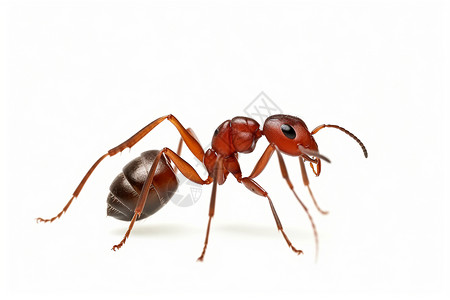 白色背景上的蚂蚁特写背景图片