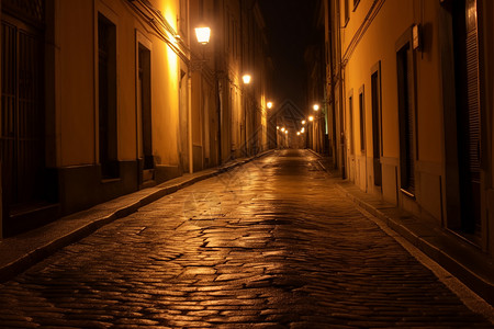 夜晚安静的街道图片