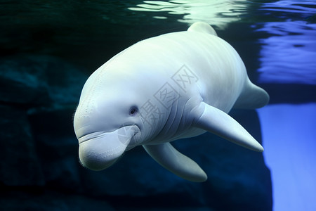 水中的白鲸背景图片