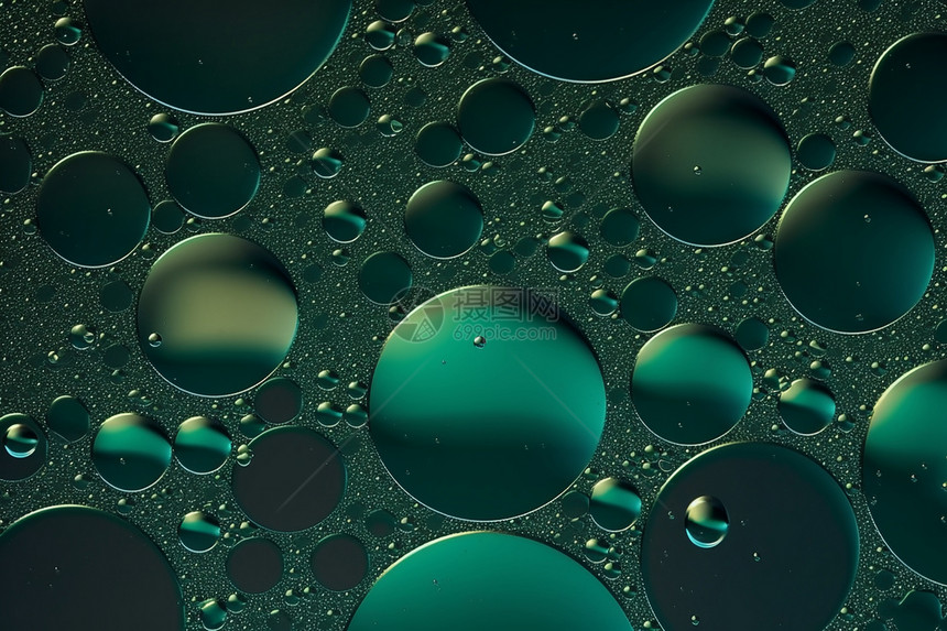 深绿色抽象气泡纹理图片