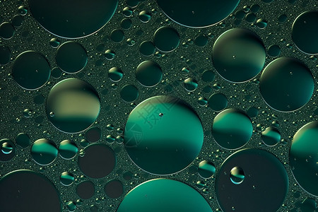 深绿色抽象气泡纹理背景图片
