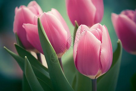 粉色的郁金香花背景图片