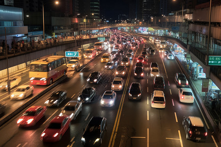 香港拥堵的交通背景图片