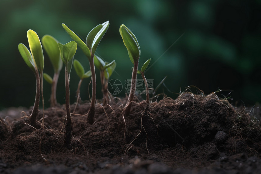 土壤中的植物根系图片