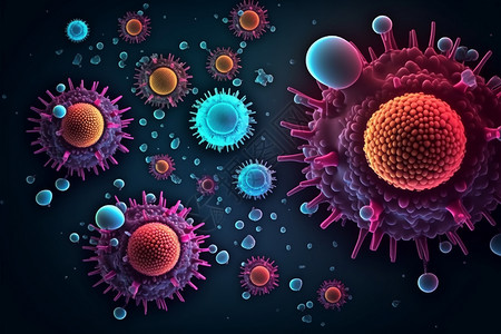 微观彩色病毒背景图片