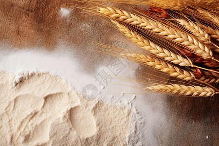食品面粉和小麦图片