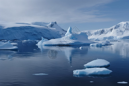 冰盖南极洲的冰面背景