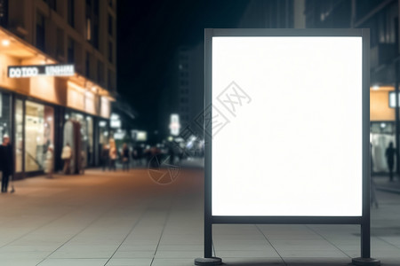 街道上空白的广告牌背景图片
