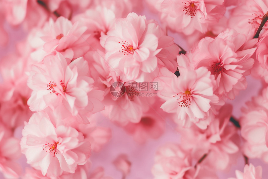 春天盛开的粉色樱花图片