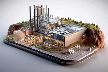 原理图地热能能源工厂设计图片