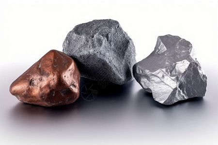 工业使用的铜铁银矿石高清图片
