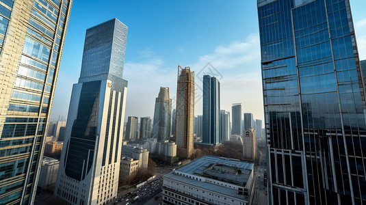 城市金融区高层建筑景观图片