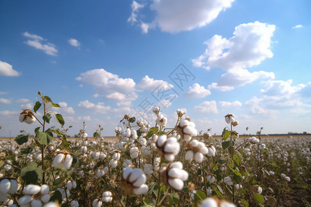 乡村棉花种植园背景图片