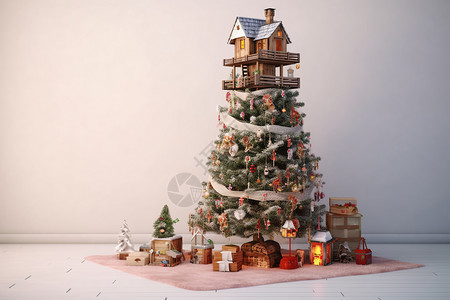 室内家居圣诞树装饰布置图片