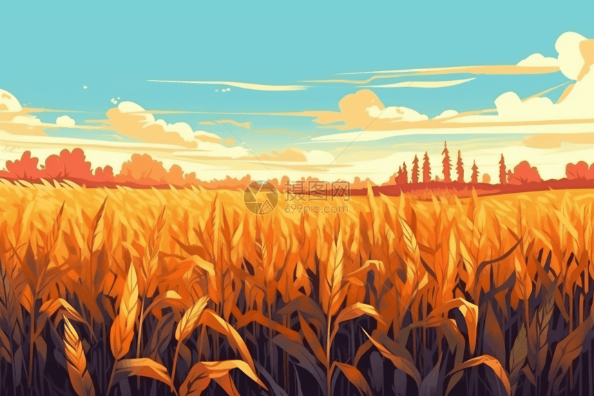 金色的农田图片