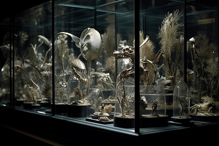 鸟化石收藏科学标本的柜子设计图片