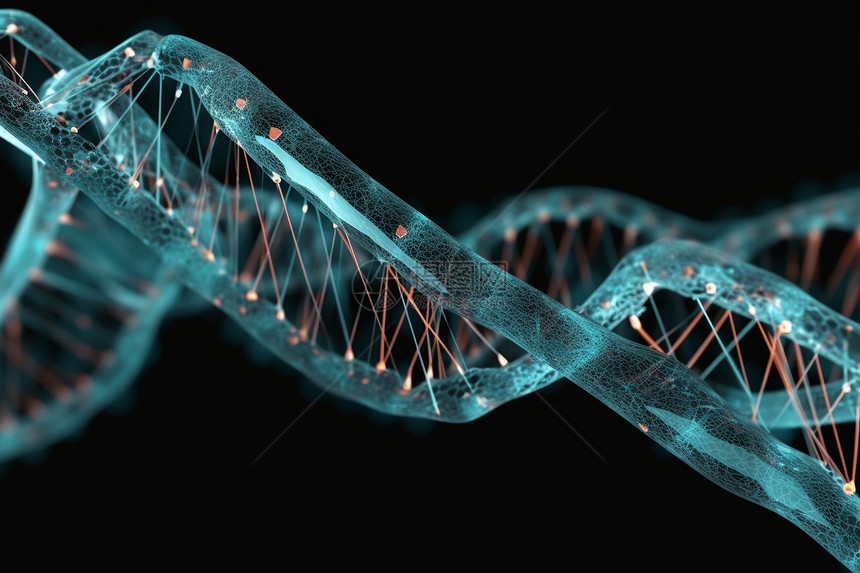 生物DNA链3D概念图图片
