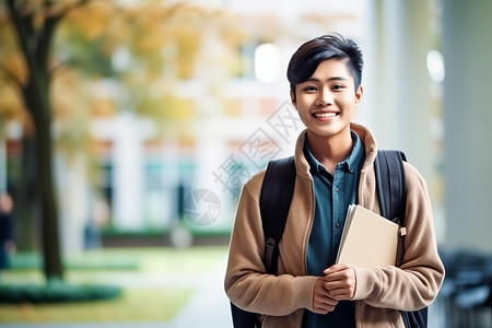 一名亚洲大学生肖像图片