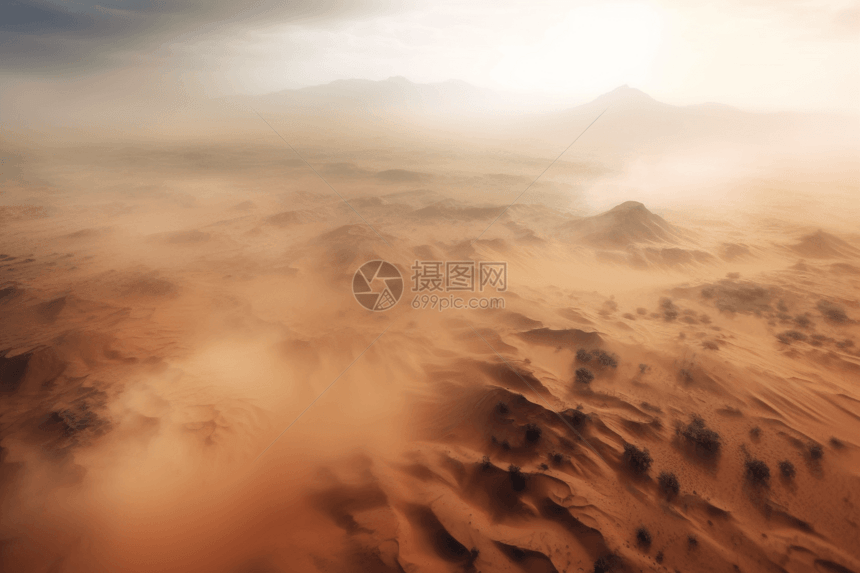 沙漠中的沙尘暴图片