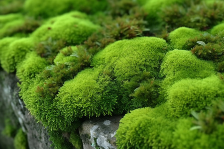岩石上的绿色苔藓图片