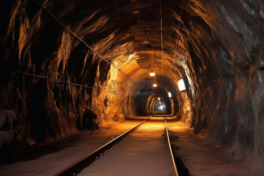 老铀矿中的黑暗隧道图片