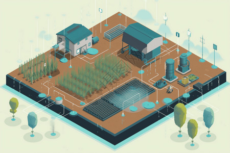 数据树科技灌溉系统插画