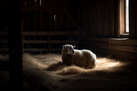 羊圈谷仓里的山羊背景