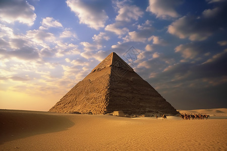 金字塔景点沙漠中的金字塔背景