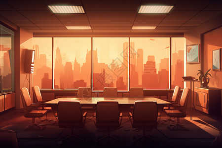 现代会议室插图背景图片