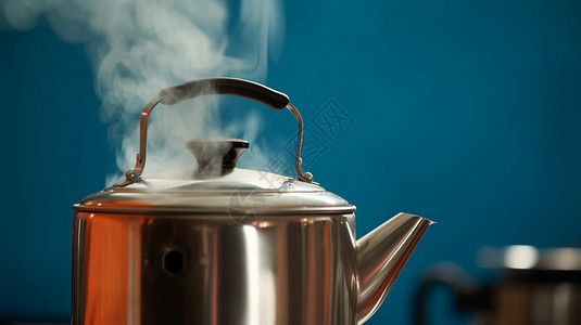 热水烧开的热水壶背景图片