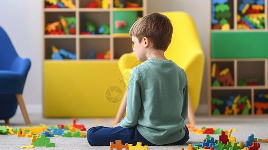 心理游戏患有自闭症的儿童背景